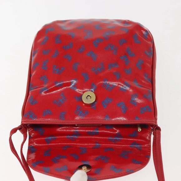 BOTTEGA VENETA Butterfly Shoulder Bag PVC Canvas Red Gold Auth 143758 - Picture 9 of 16